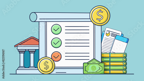A certificate of deposit This investment object is a piece of paper with a monetary value listed on it. It is typically secured in a bank or financial. Cartoon Vector.
