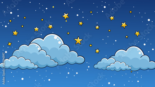 A clear cloudless sky at night revealing countless stars and constellations with no artificial light pollution to obscure the view.. Cartoon Vector.