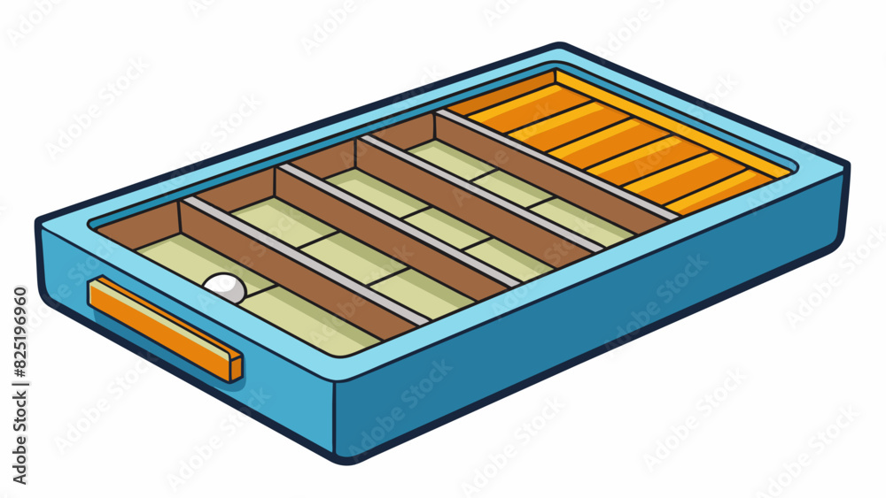 A compact rectangular box with a pullout drawer and several small compartments inside. It is often used for storing small items such as jewelry office. Cartoon Vector. A compact rectangular box with a pullout drawer and several small compartments inside. It is often used for storing small items such as jewelry office. Cartoon Vector.