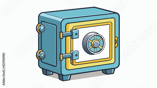 A compact fireproof safe designed to keep important documents safe from potential disasters. The safe features a thick steel body a heavyduty lock and. Cartoon Vector.