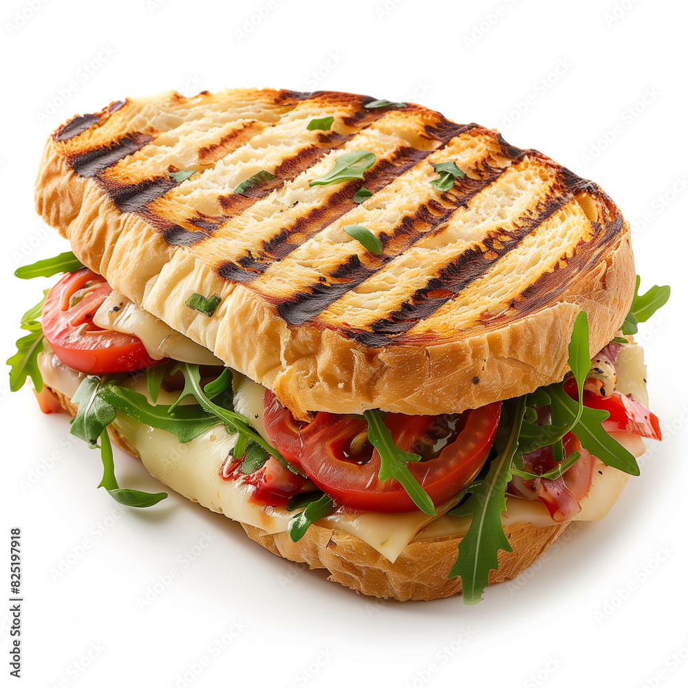 there is a grilled sandwich with tomatoes and cheese on it