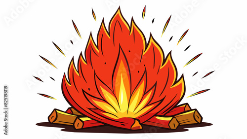 A fiery red like the burning embers of a campfire radiates warmth and energy drawing one in with its intense glow.. Cartoon Vector.
