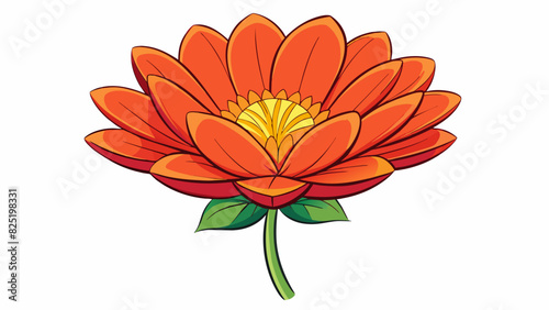 A flower in bloom can be described as being in a state of fullness. Its petals are open and stretched out displaying vibrant colors and a strong. Cartoon Vector.