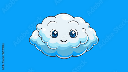 A fluffy white cloud floating gently in the bright blue sky. It has a wispy cottonlike texture and constantly changes shape.. Cartoon Vector.