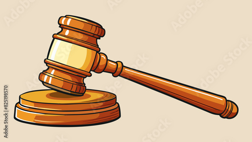 A gavel a small wooden hammer often used by judges in courtrooms is a symbol of authority and decisionmaking. It represents the power and. Cartoon Vector.