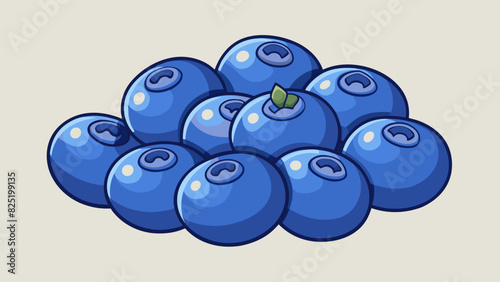 A handful of vibrant blueberries with plump round shapes and a deep sweet flavor.. Cartoon Vector.