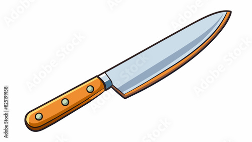 A highquality chefs knife with a sharp and precise blade comfortable grip and wellbalanced weight for effortless ting and chopping in the kitchen.. Cartoon Vector.