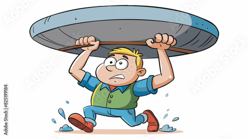 A heavy weight held in a slippery hand causing it to constantly slip and make it challenging to hold on to. The smooth surface of the weight and the. Cartoon Vector.