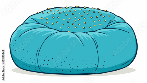 A large puffy bean bag seat that is perfect for lounging in a playroom or dorm room. It is filled with tiny foam pellets and can mold to the shape of. Cartoon Vector.