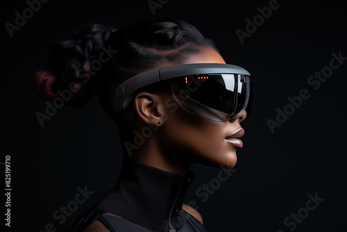 there is a woman wearing a futuristic helmet and goggles © Tasfia Ahmed