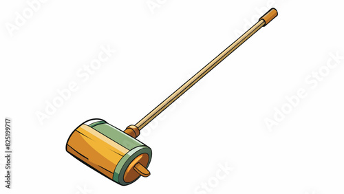 A lightweight cylindrical object with a long handle designed to sweep away dirt and debris from hard floors.. Cartoon Vector.