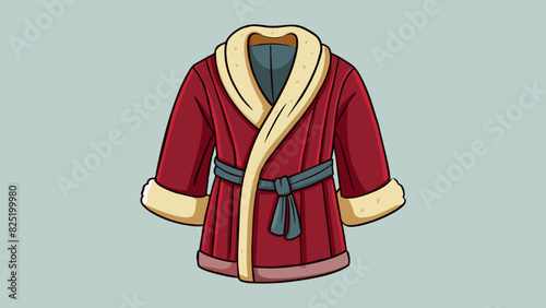 A luxurious velvet robe with a silk lining but upon closer inspection its actually made from cheap material and poorly stitched together creating a. Cartoon Vector.