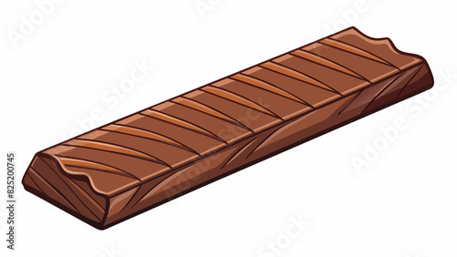 A narrow elongated piece of chocolate with a ridged texture on one side and a smooth shiny surface on the other. It is often used as a topping for ice. Cartoon Vector.
