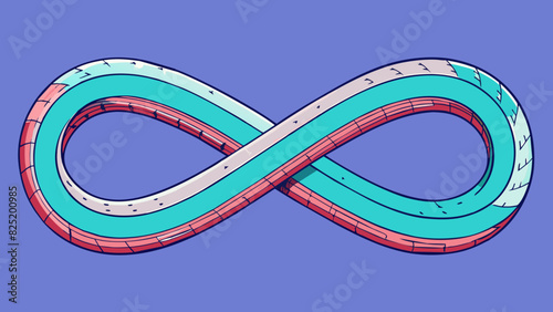 A neverending loop made of intertwined ribbon showcasing the unending nature of always.. Cartoon Vector.