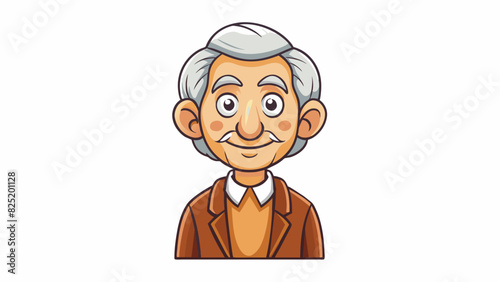 An older gentleman with graying hair and a kind gentle face. His warm welcoming demeanor and thoughtful gestures make him the epitome of a wise and. Cartoon Vector.
