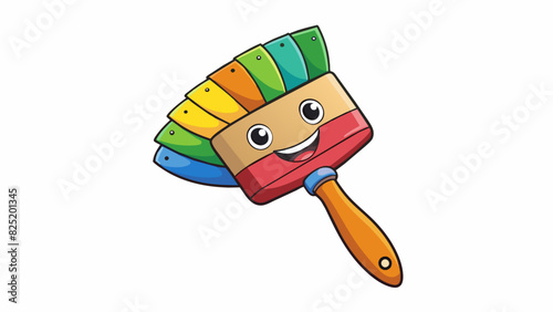 A paintbrush dipped in different colors mixing together to create a new shade. The brush and the colors all have their own qualities but when combined. Cartoon Vector.