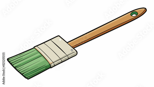 A paintbrush is a means of applying paint to a surface and is made of a long handle with bristles attached at the end. The bristles can vary in length. Cartoon Vector.