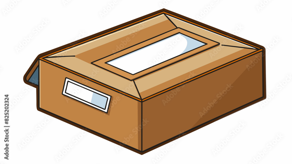 A rectangular box made of cardboard with a lid that flips open. The color of the box is brown with white labeling on the front. It is lightweight and. Cartoon Vector. A rectangular box made of cardboard with a lid that flips open. The color of the box is brown with white labeling on the front. It is lightweight and. Cartoon Vector.