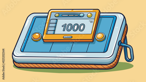 A rectangular device with a touch screen display measuring about 10 inches diagonally and weighing roughly 500 grams.. Cartoon Vector.