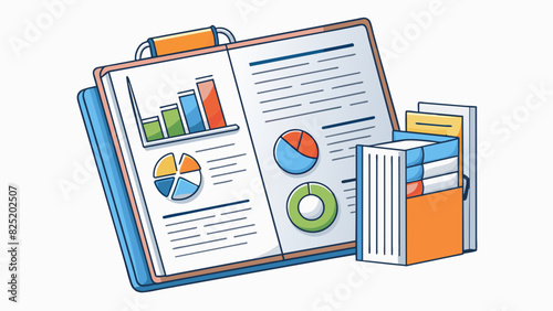 A report is a written document that presents information in an organized manner. It usually consists of multiple pages with a cover page table of. Cartoon Vector.