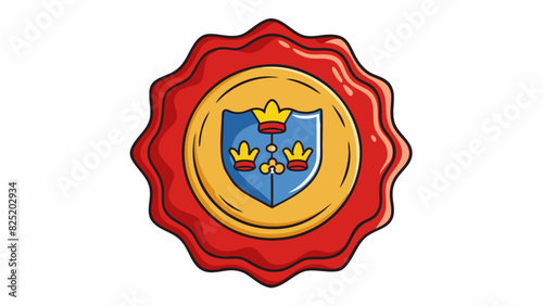 A seal or stamp with the countrys coat of arms used to authenticate official documents and announcements.. Cartoon Vector.