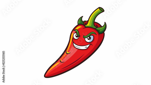 A sharp y red pepper with a pointed end and a bold fiery flavor that packs a punch.. Cartoon Vector.