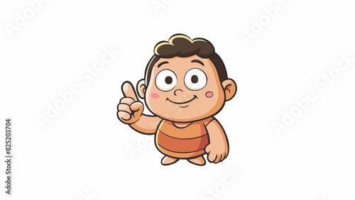 A small childs finger is short and chubby with a dimpled knuckle at the base. It eagerly reaches out to touch and explore the world around it. Cartoon Vector.