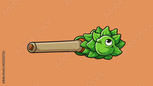 A small dried flower bud with a pungent musky aroma. The bud is a deep rich green color and is often rolled into a cigarette or smoked out of a pipe.. Cartoon Vector.