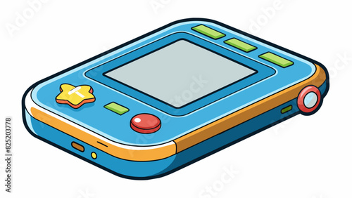 A small handheld device with a touchscreen display and buttons used for communication and accessing information.. Cartoon Vector.