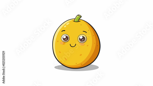 A small round yellow fruit with smooth skin and a juicy interior.. Cartoon Vector.