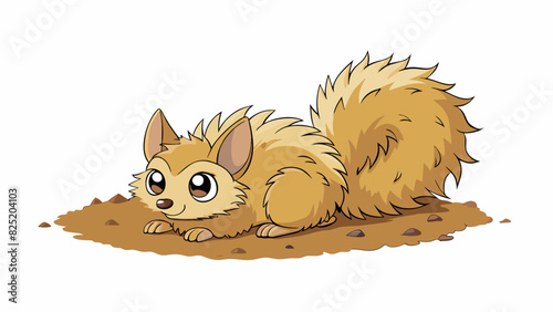 A soft furry creature with pointy ears and a long fluffy tail. It loves to play and cuddle with its owners and has a habit of burying objects in the. Cartoon Vector.