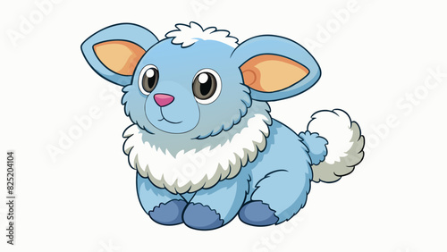 A soft fluffy stuffed animal with long floppy ears and button eyes.. Cartoon Vector.