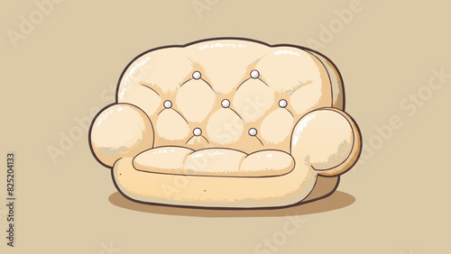 A soft cushioned backrest This support is made of a plush cushioned material that wraps around the back for added comfort and support. The fabric is. Cartoon Vector.