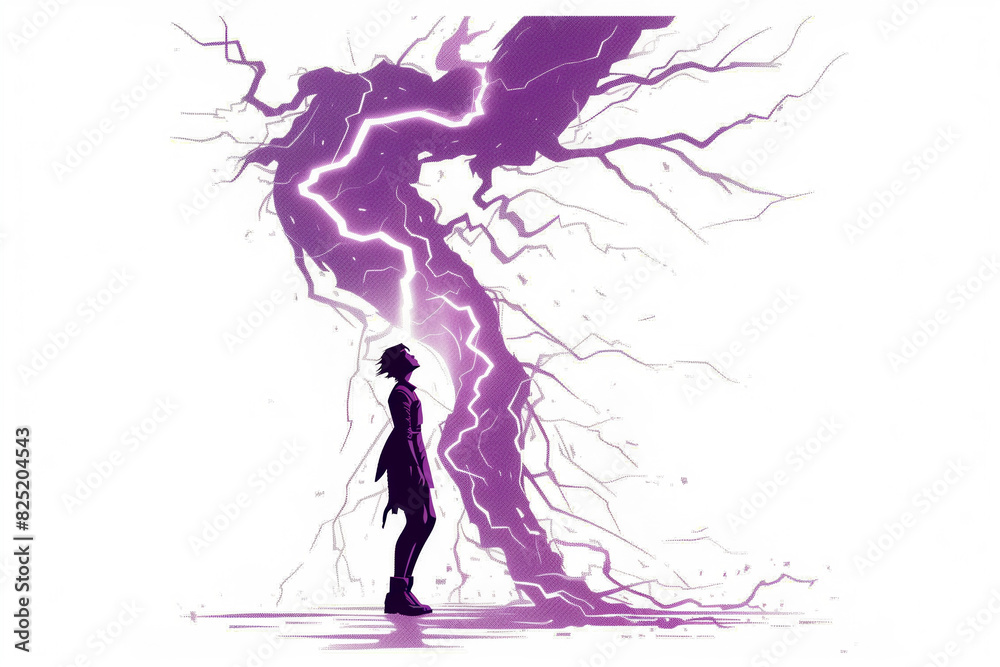 Waking in the thunderstorm outside. Illustration. AI Generative Waking in the thunderstorm outside. Illustration. AI Generative