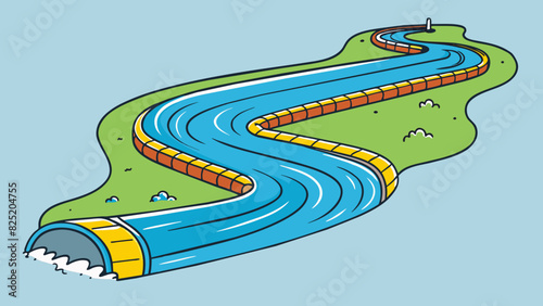 A stream that flows constantly never drying up or changing its course.. Cartoon Vector.