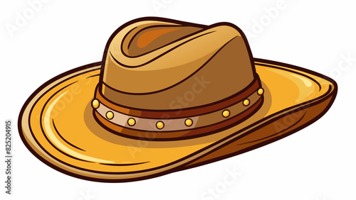 A sy leather bound cowboy hat often worn in the American Southwest.. Cartoon Vector. photo