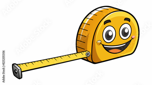 A tape measure is a flexible ruler made of cloth or metal that is used to measure longer distances. It is typically found in construction and sewing. Cartoon Vector.