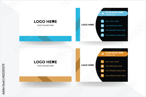 Business card design template, Clean professional business card template, visiting card, business card template. Creative and clean corporate business card template. 