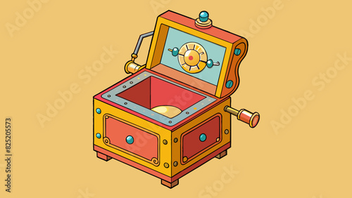 A tiny intricately designed music box that plays a soft melody when od.. Cartoon Vector.