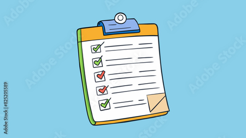 A todo list written on a scrap of paper showing tasks with different levels of importance highlighted in different colors. This list is characterized. Cartoon Vector.