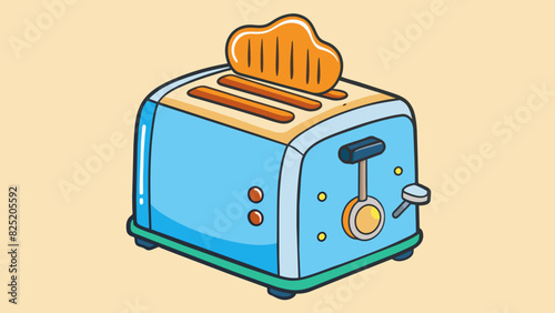 A toasters operate is to toast bread slices using heat. Its characteristics include a heating element a temperature control and a lever to insert and. Cartoon Vector.