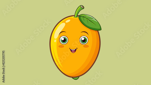 At the grocery store I picked up a ripe mango with a golden yellow skin its sweet scent filling the air as I brought it to my nose.. Cartoon Vector.