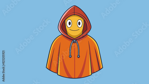 A versatile allweather poncho made of ripstop material with a hood and zippered sides for adjustable coverage and protection from the elements.. Cartoon Vector.