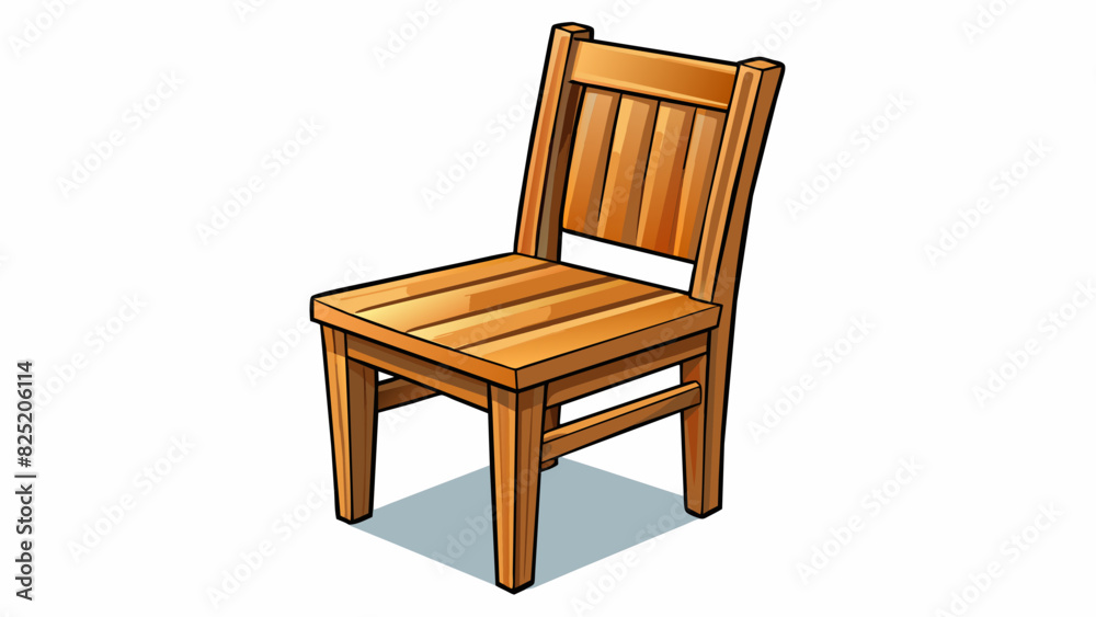 A wellcrafted wooden chair with smooth edges and a sy frame showcasing excellent workmanship and attention to detail.. Cartoon Vector. A wellcrafted wooden chair with smooth edges and a sy frame showcasing excellent workmanship and attention to detail.. Cartoon Vector.