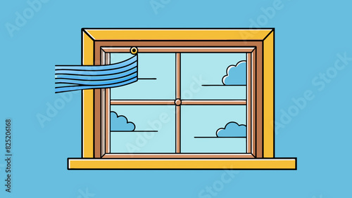 A window that allows a cool breeze to flow into the stuffy room.. Cartoon Vector.