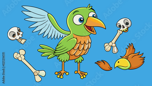 Birds are warmed animals with feathers wings beaks and hollow bones that allow them to fly and make them different from other vertebrates.. Cartoon Vector.