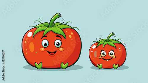 By holding a ripe tomato and an unripe tomato next to each other you can compare the texture of their skin one is smooth and shiny while the other is. Cartoon Vector.