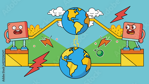 Characteristics Conflicting movements and disruption of harmony.. Cartoon Vector.