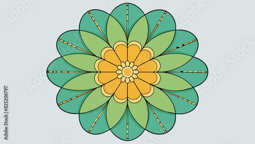 Determine the shape of a flower by looking at its petals and symmetry. The circular arrangement of petals and balanced structure indicate a round. Cartoon Vector.