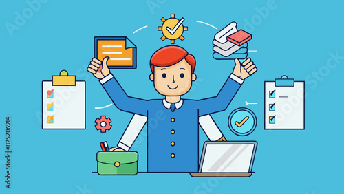  Effective delegation abilities . Cartoon Vector.